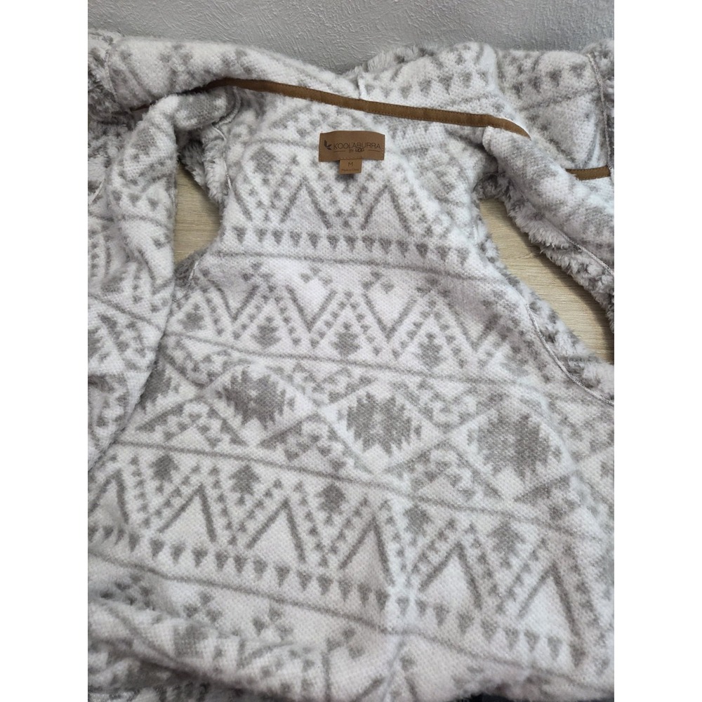 Koolaburra by UGG Cozy Sherpa Hooded Vest Dove Geo - Picture 5 of 8